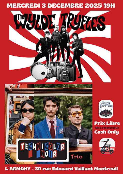 The Wylde Tryfles + Technicolor Noir (trio) à l'Armony le 03 décembre 2025 à Montreuil (93)