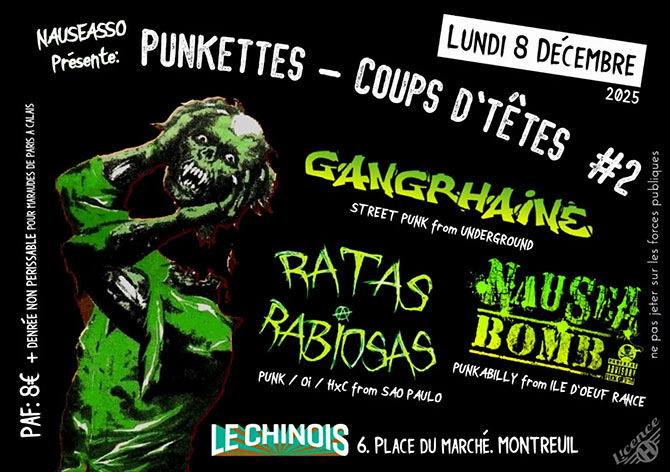 PUNKETTES COUPS D'TÊTES !!! 2 le 08/12/2025 à Montreuil (93)