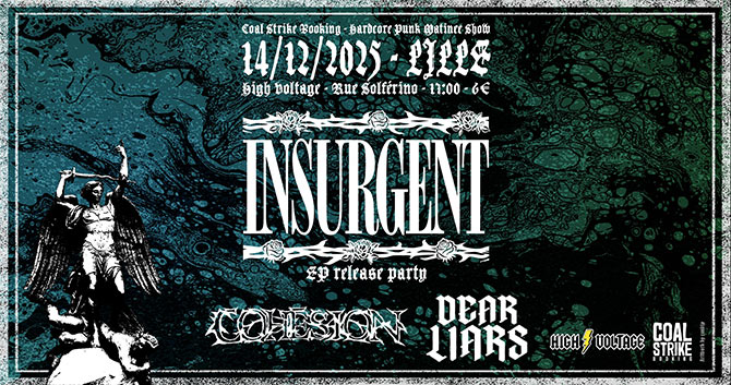 Sunday Hardcore Punk matinee show au High Voltage le 14/12/2025 à Lille (59)