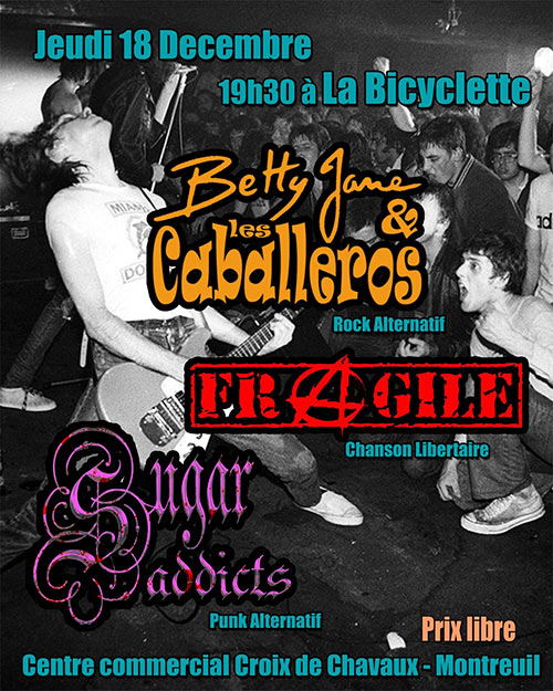 PUNKING GIRLZ - Sugar Addict + Betty & Les Caballeros + Fragile le 18/12/2025 à Montreuil (93)