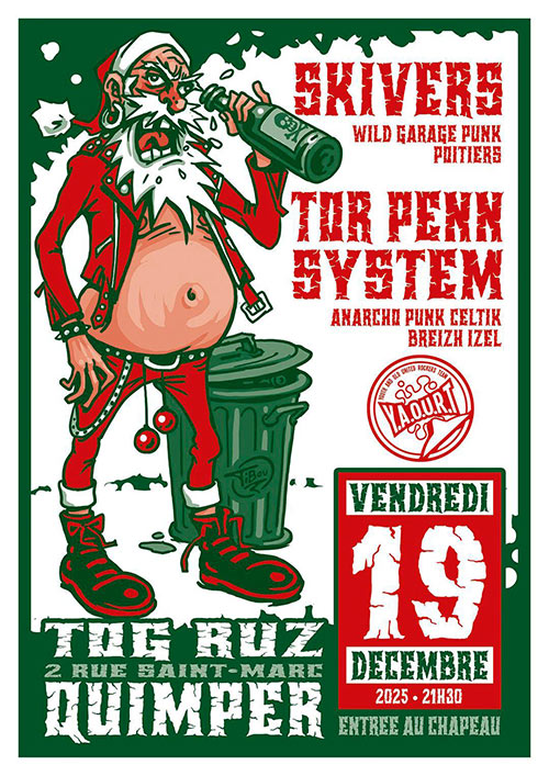 Skivers + TorPenn System au Tog Ruz le 19/12/2025 &agrave; Quimper (29)