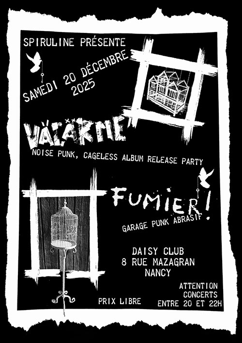 Väcärme + Fumier ! au Daisy Club le 20/12/2025 à Nancy (54)