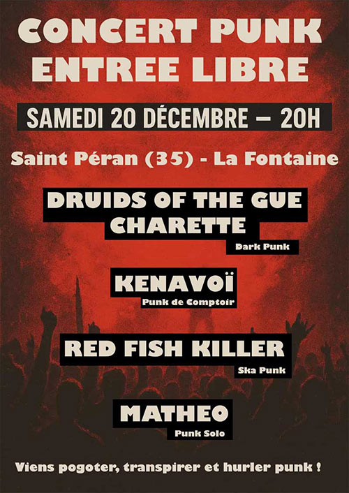Concert Punk au bar La Fontaine le 20/12/2025 &agrave; Saint-Péran (35)