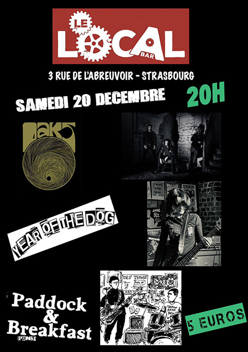 OAKS + YEAR OF THE DOG + PADDOCK & BREAKFAST au Local le 20/12/2025 à Strasbourg (67)