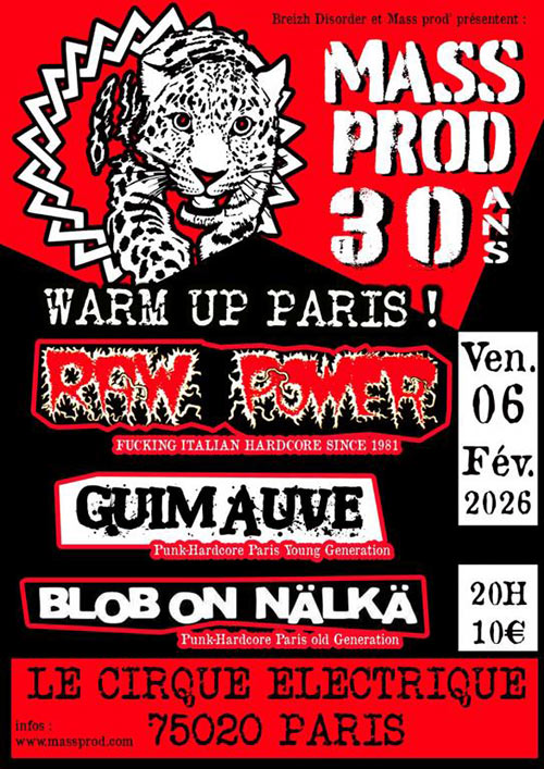 MASS PROD 30 ANS - WARM UP À PANAME le 06/02/2026 à Paris (75)