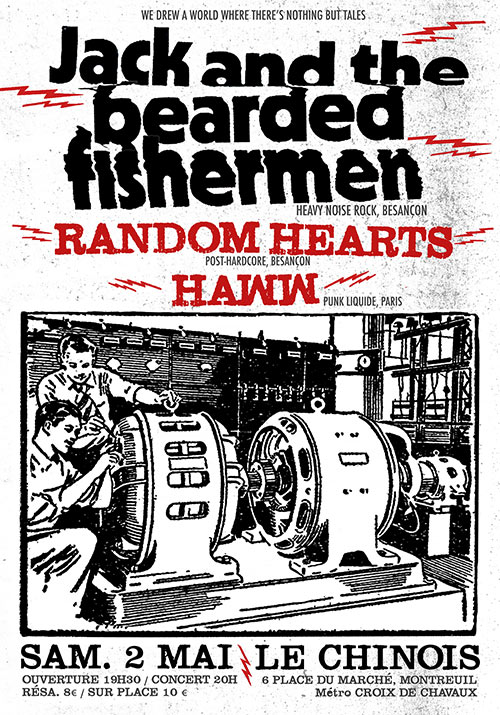 Jack And The Bearded Fishermen + Random Hearts + Haww  le 02/05/2026 &agrave; Montreuil (93)