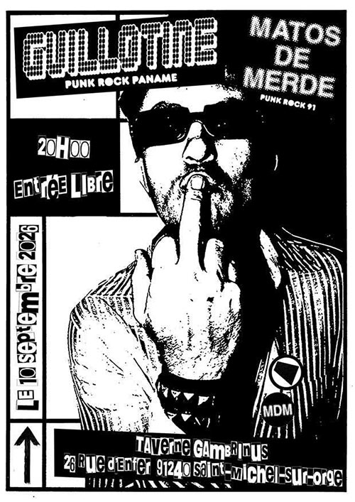 @ Gambrinus - GUILLOTINE + Matos de Merde le 10/09/2026 &agrave; Saint-Michel-sur-Orge (91)