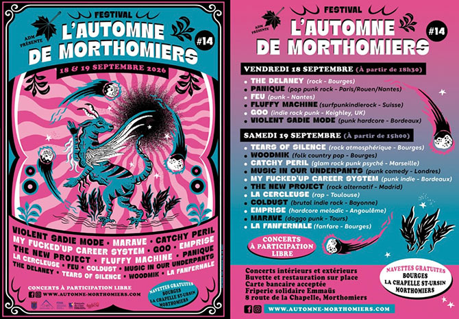 L'AUTOMNE DE MORTHOMIERS FESTIVAL le 18/09/2026 &agrave; Morthomiers (18)