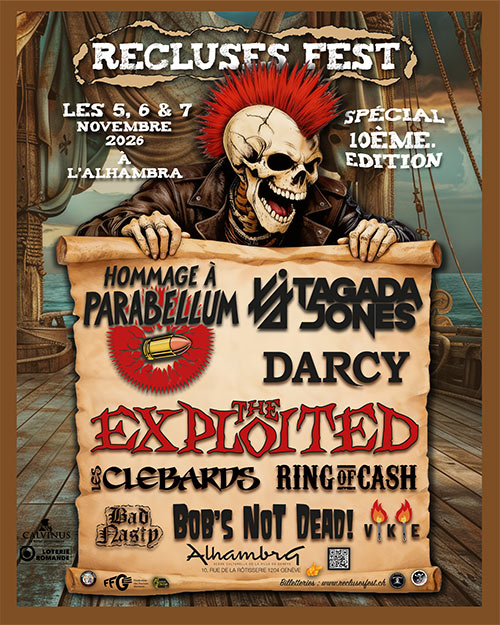 Recluses Fest 10:The Exploited+Tagada Jones+Hommage Parabellum le 05/11/2026 &agrave; Genève (CH)